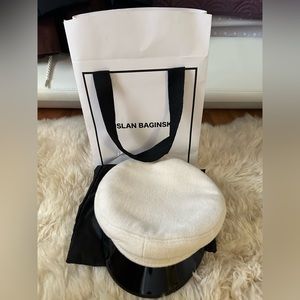 RUSLAN BAGINSKIY Baker Boy Ivory Wool Hat
